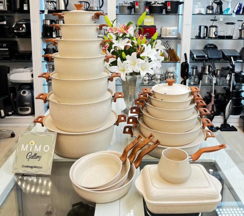 ماهیتابه دودسته دربدار هاناتک مدل درب فلزی رنگ کرم - تصویر 3