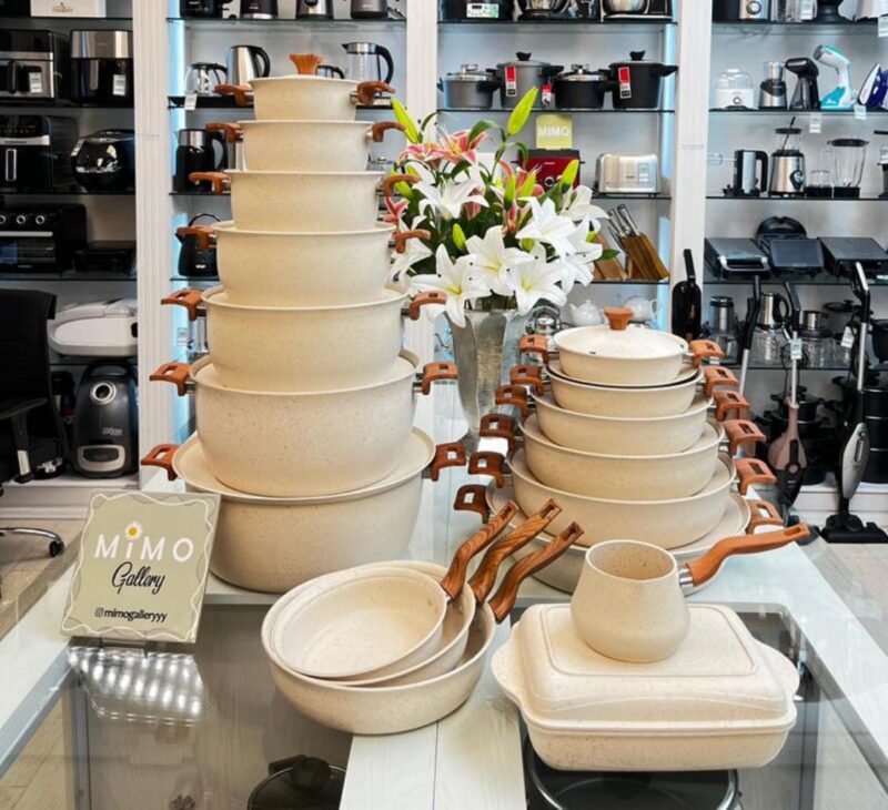 ماهیتابه دودسته دربدار هاناتک مدل درب فلزی رنگ کرم - تصویر 5