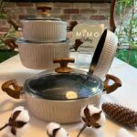 سرویس قابلمه 7 پارچه چدن گرانیتی اویز پلاس - تصویر 2