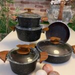 سرویس قابلمه 9 پارچه اویز رنگ مشکی کیفیت فوق العاده - تصویر 2