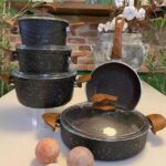 سرویس قابلمه 9 پارچه اویز رنگ مشکی کیفیت فوق العاده - تصویر 7