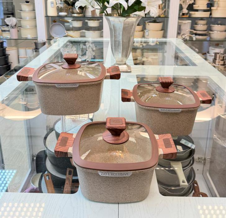 سرویس قابلمه 6 پارچه زیو مدل مربعی ZCS-8350 ح