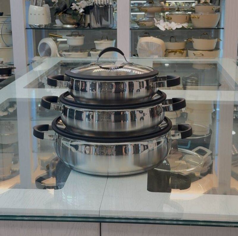 تابه دو دسته استیل برند لایف اسمایل درب سیلیکونی کد LIFEP22SHR-6-3 (وارداتی) - تصویر 3