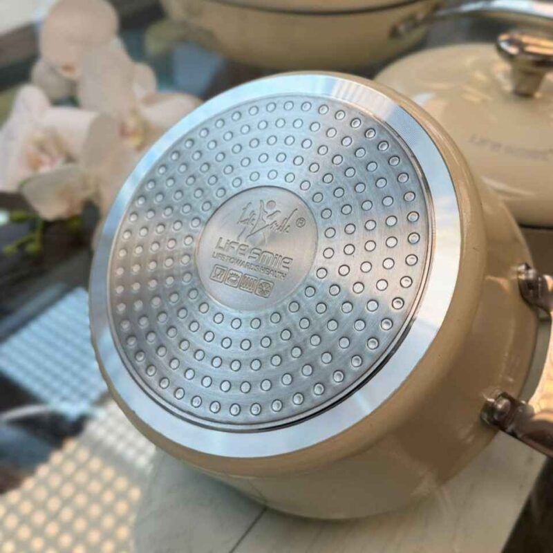 سرویس قابلمه ۱۰ پارچه برند لایف اسمایل کد LIFEP21-10-CREAM - تصویر 4