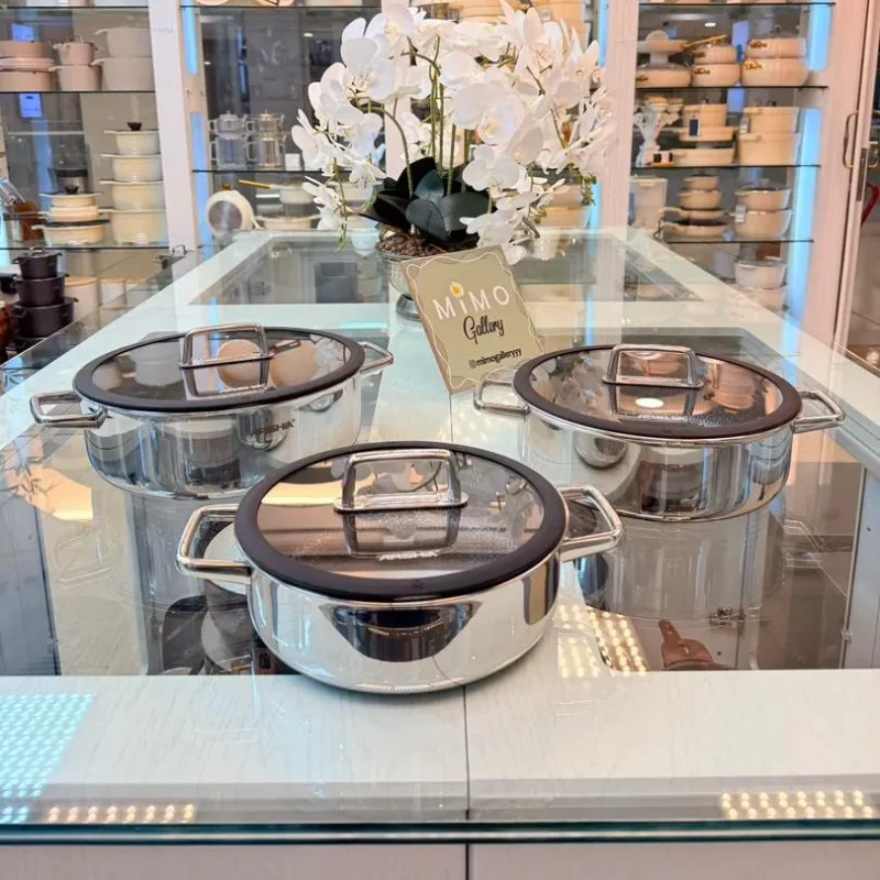 تابه دودسته استیل کف لیزری برند عرشیا الف