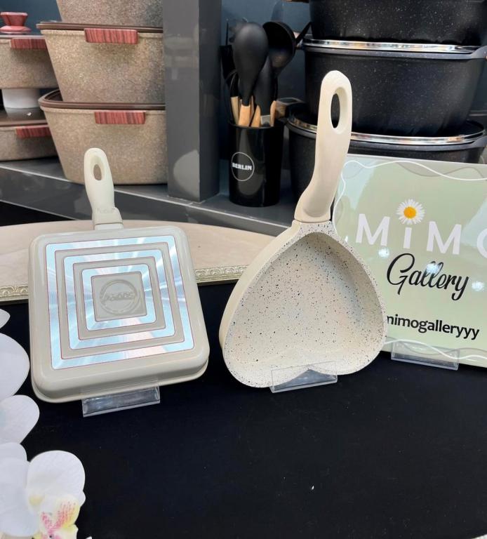 تابه پنکیک کوچک عروس چدن گرانیت مدل قلبی و مربعی - تصویر 4