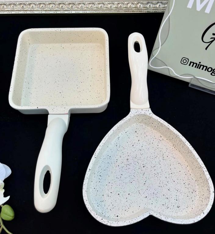 تابه پنکیک کوچک عروس چدن گرانیت مدل قلبی و مربعی - تصویر 6