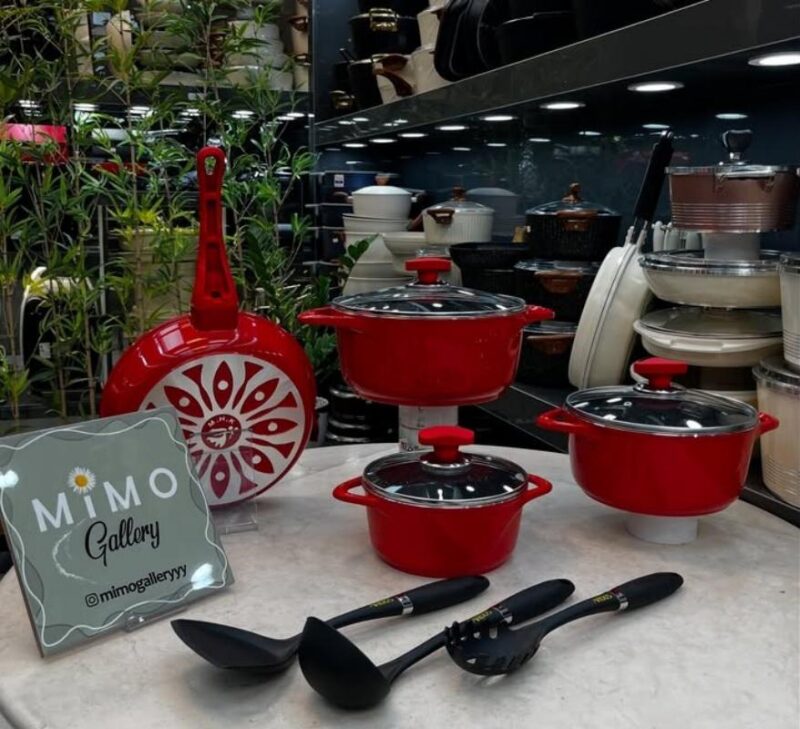 سرویس قابلمه چدن گرانیتی عروس 7 پارچه مدل ویکتوریا - تصویر 7