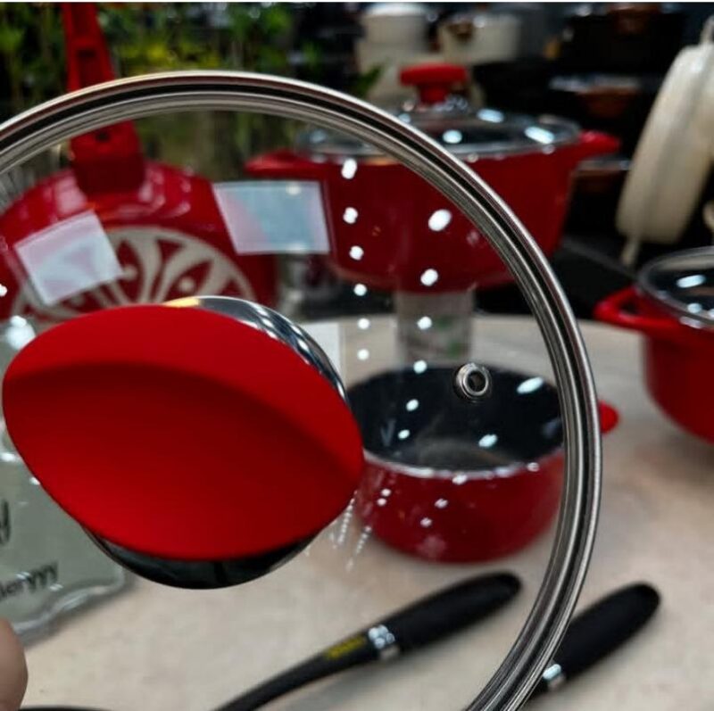 سرویس قابلمه چدن گرانیتی عروس 7 پارچه مدل ویکتوریا - تصویر 6