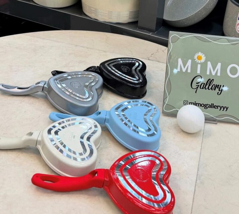 تابه پنکیک کوچک عروس چدن گرانیت مدل قلبی و مربعی - تصویر 7