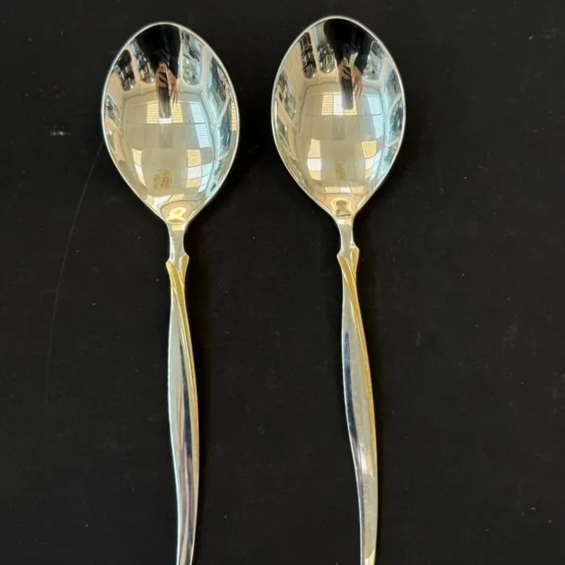 سرویس قاشق چنگال ۱۴۳ پارچه طلایی از برند SG کد249 - تصویر 14