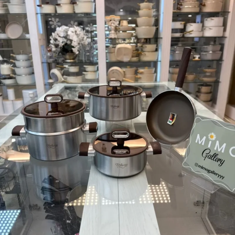 سرویس قابلمه استیل 10 پارچه برند فرای لوکس fryluxe - تصویر 4