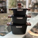 سرویس قابلمه 6 پارچه زیو مدل مربعی طرح آجری ب