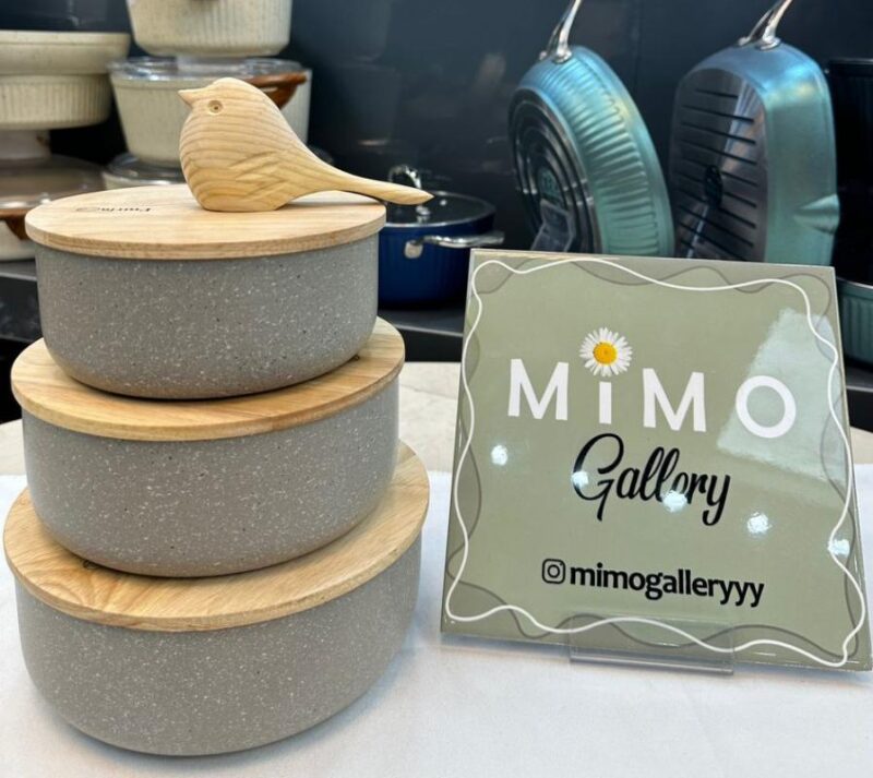 ظرف نگهدارنده غذا چدن گرانیت با درب چوبی برند پرارین - تصویر 18