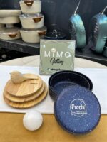 ظرف نگهدارنده غذا چدن گرانیت با درب چوبی برند پرارین - تصویر 3