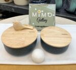 ظرف نگهدارنده غذا چدن گرانیت با درب چوبی برند پرارین - تصویر 2