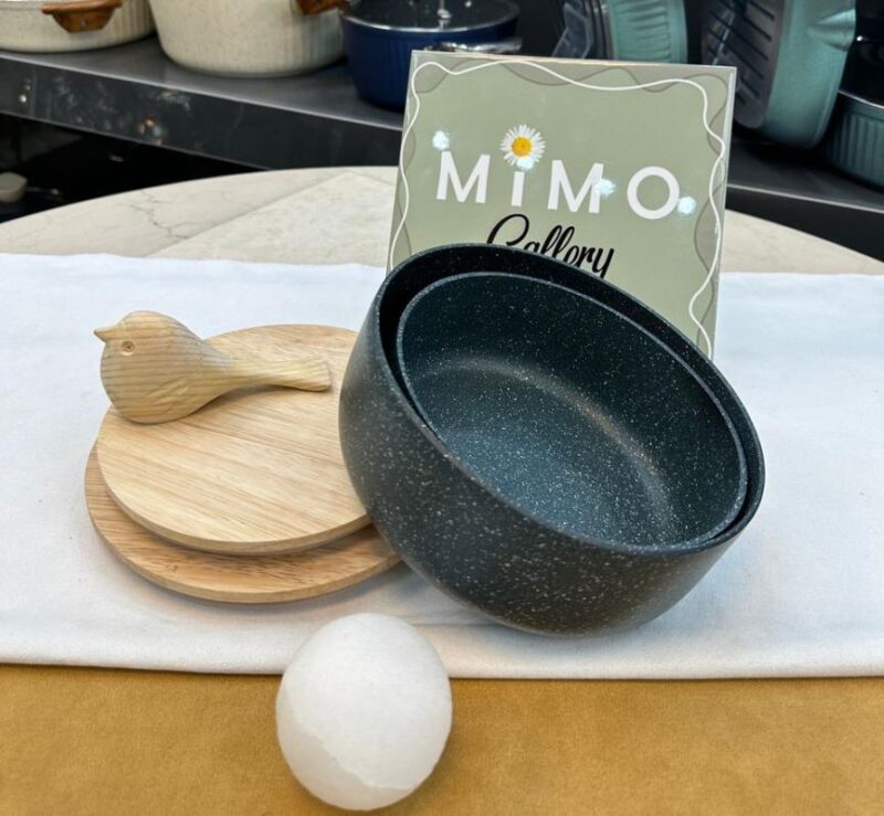 ظرف نگهدارنده غذا چدن گرانیت با درب چوبی برند پرارین - تصویر 26