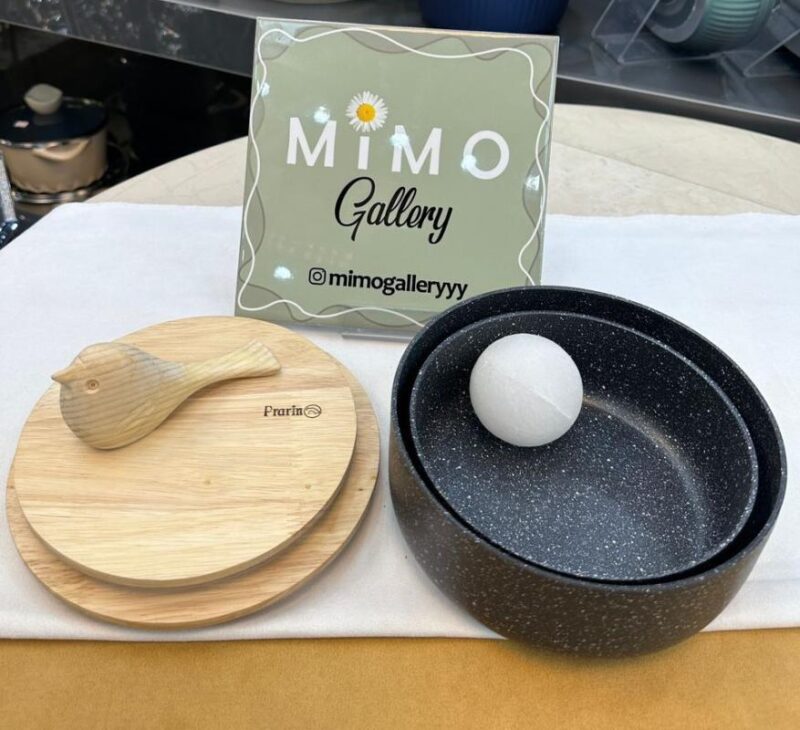 ظرف نگهدارنده غذا چدن گرانیت با درب چوبی برند پرارین - تصویر 30