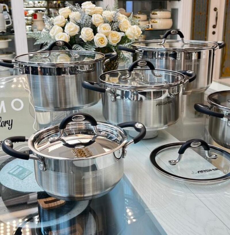 قابلمه استیل عرشیا مدل دو درب در سایز های مختلف - تصویر 5